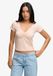 Superdry Gathered V-Neck Crop T-shirt Dames Roze blush Maat 12