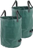 Pro Garden Tuinafvalzak - 2x - opvouwbaar - groot formaat - groen - 125 liter