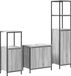vidaXL Badkamermeubel Set 3-delig Grijs Sonoma en Zwart 36 x 35 x 165 cm