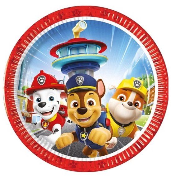 Top1Toys Paw Patrol papieren borden - Ø 20 cm - 8 stuks