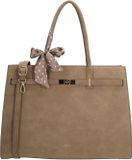 Charm London The Hamptons Village Laptoptas - 15.6 inch - Werktas - Schoudertas - Met Tussenritsvak - Afneembare Verstelbare Band - Schooltas - A4 - Taupe
