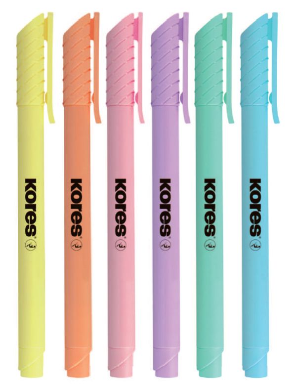 Kores TM36246 High Liner Pastel Markeerstift Set, 6 Stuks, Meerkleurig