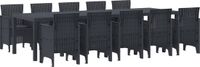 vidaXL Tuinset met 10 Kussens 11-delig Antraciet Polyrattan