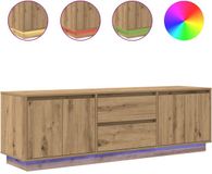 vidaXL Tv-meubel met LED-verlichting, ambachtelijk eiken, 160,5x41x50 cm