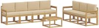 vidaXL Acacia Hout Bank Loungeset Wit en Beige 4 Zitplekken Exclusief Kussens