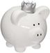 Atmosphera Tirelire pour enfants - cochon tirelire avec couronne - céramique - blanc - 16 x 14 cm