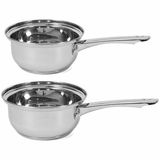 Gerimport Manhattan Set van 2x Rvs steelpannen/sauspannen 16 en 14 cm