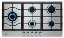 Bosch Cuisinière à gaz avec 5 brûleurs, 11100 W, acier inoxydable, brûleur wok, 86 cm