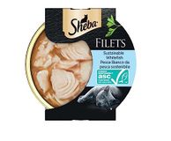 Sheba Filets natvoer voor katten met witvissmaak, 32 schalen à 60 g, in totaal 1920 g