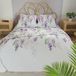 LAVANYA set de literie en satin de coton, blanc avec imprimé floral, 220 x 200 cm