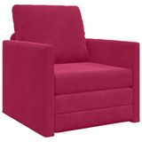 vidaXL - Slaapbank - Wijnrood - 74 x 77 x 81 cm - Fluweel
