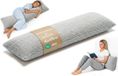 ASE Zijslaapkussen 40x145 cm afneembare hoes – ergonomisch lichaamskussen body pillow voor zijslapers Bouclé zacht ademend vormvast – OEKO-TEX gecertificeerd Lichtgrijs