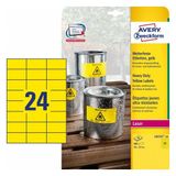 Avery L6131-20 printeretiket Geel Zelfklevend printerlabel