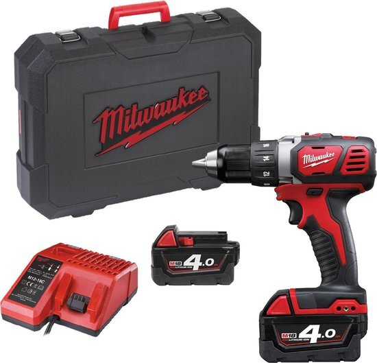 Milwaukee M 18 BDD 402 C 18 V accu schroef boormachine set 2 x 4