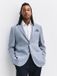 Next - Heren - Blazer van linnenmix met textuur - Blauw