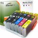 Canon 20 cartouches d'encre compatibles avec PGI-550 CLI-551 pour PIXMA iP-7200, iP-7250, iP-8750, iX-6850, MG-5450, MG-5550, MG-5650, MG-5655, MG-6350, MG-6450