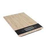 Digitale weegschaal, bamboe, max. 5000 g, automatische uitschakeling, keukenweegschaal, voedselweegschaal, precisieweegschaal