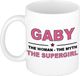 Bellatio Decorations naam cadeau mok - Gaby - Woman Myth Supergirl - koffiemok - 300 ml - collega - moederdag