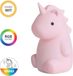 EGLO Castellino Eenhoorn Nachtlampje Kinderen & Baby - Draadloos - 15.5 cm - Roze - RGB & Wit Licht - Oplaadbaar - Touch bediening