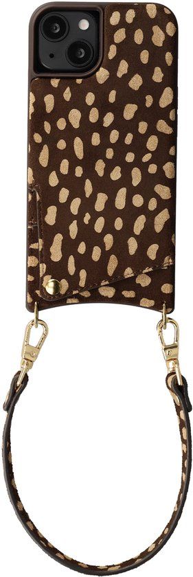 Selencia Real Leather Backcover met Pashouder voor Apple iPhone 14 / 13 - Fawn Chic