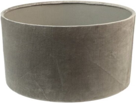 HSM Collection Ronde lampenkap - 25x25x18 - Lichtgrijs - Velvet