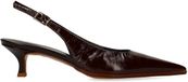 Manfield Dames Bruine Lakleren Slingbacks Maat 42