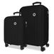 Roll Road Menorca Kofferset Zwart 46x65x24 cm Hard ABS Geïntegreerd Combinatieslot 91L 6.05kg 4 Dubbele Wielen Uitbreidbaar Handbagage