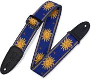 Levys Leathers MPJG-SUN-BLU geweven gitaarband met print - blauw met zon
