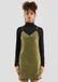 QS s.Oliver QS Jurk olijfgroen met lange mouw en glitter patroon