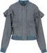 faina Tussenjas cyaan blauw / grijs / zwart