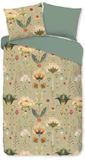 Good Morning dekbedovertrek bloemen en planten - 1 persoons 140x200/220 cm - Groen - 100% Katoen renforcé
