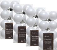 Decoris petites boules de Noël - 64x pièce - blanc - 4 cm - plastique