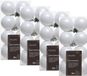 Decoris kleine kerstballen - 64x st - wit - 4 cm - kunststof