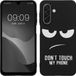 kwmobile telefoonhoesje geschikt voor Samsung Galaxy A18 4G / 5G - Hoesje voor smartphone in wit / zwart - Backcover van TPU - Don't Touch My Phone design