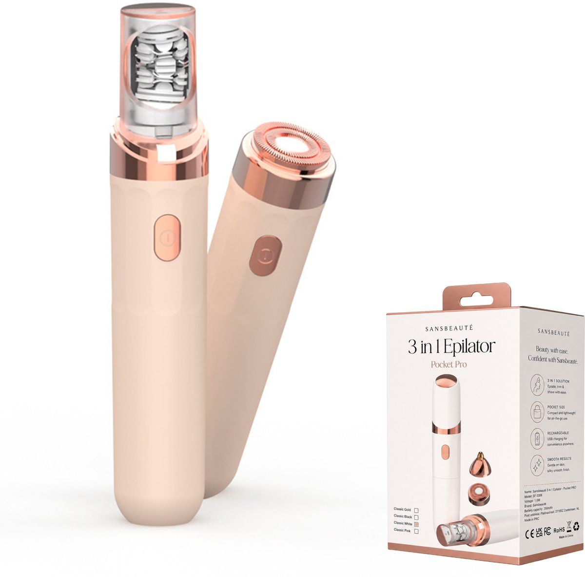 Sansbeauté 3 in 1 Epilator - Roze