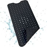 Relaxdays Antislipmat bad - 97 x 39 cm - met zuignappen - zwart