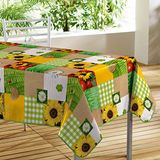 douceur d'intérieur Rectangular Tablecloth (140 x 240 cm) Patch Flower, PVC Photoprint