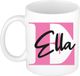 Bellatio Decorations Naam mok Ella - roze - wit - keramiek - 300 ml - cadeau beker