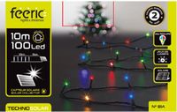 Feeric lights & Christmas Feeric lights Kerstverlichting - gekleurd - 10 m - 100 leds - zwart snoer - op zonne-energie