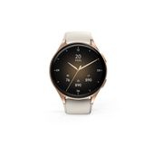Hama Smartwatch 8900 - Goud - AMOLED - GPS - Bluetooth - 36mm - Wit Bandje