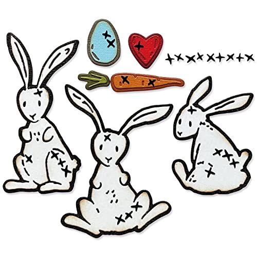 Sizzix Thinlits stansset 15 stuks Bunny Stitch van Tim Holtz, 666293