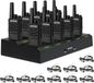 Retevis RT668B Portofoon voor volwassenen, oplaadbare Walkie-Talkie met headset, inklusief een oplader voor 10 apparaten, met noodsignaal, geschikt voor scholen, restaurants