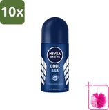 Nivea 10 x Cool Kick Men's Roll-on Deodorant - 50 ml