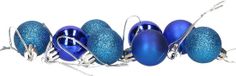 Gerimport Gerim Kerstballen - 8 stuks - blauw - kunststof - mat/glans/glitter - D3 cm