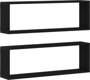vidaXL Wandplanken, 2 stuks, eiken zwart, 80 x 15 x 26 cm