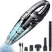 Aspirateur à main sans fil puissant portable 120W 2200mAh avec fonction humide & sèche filtre HEPA lavable et 5 buses rechargeable pour maison, table, bureau, voiture