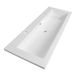Saniclass Bologna meubelwastafel 120x2.5x45.7cm met overloop 1 wasbak 2 kraangaten Mineraalmarmer Wit 2585
