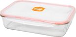 Lock&Lock Plat de cuisson avec couvercle - Rectangulaire - 3,6 litre - Transparent/Orange