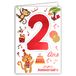AFIE 69-2102 Happy Birthday 2 jaar rood glanzend kinderen jongens meisjes