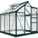 Serre de jardin en polycarbonate 190 x 192 x 201 cm résistant aux UV 30+ fondation renforcée gouttière vert foncé